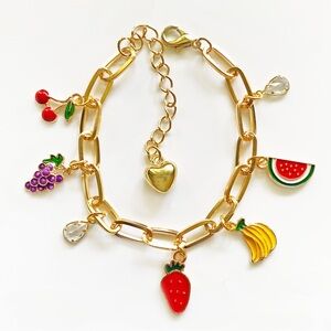 ‼️SALE‼️ Handmade Fruit Charm Bracelet / y2k 90s style jewelry